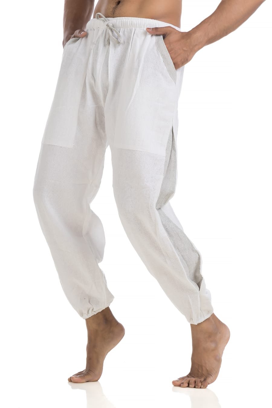 hallucination_cotton_pajama_hopper_harem_joggers_yoga_pant_men_white_4